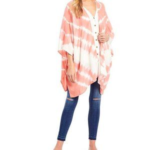 NWT Moa Moa Open-front Tie-dye Print Rayon Kimono M